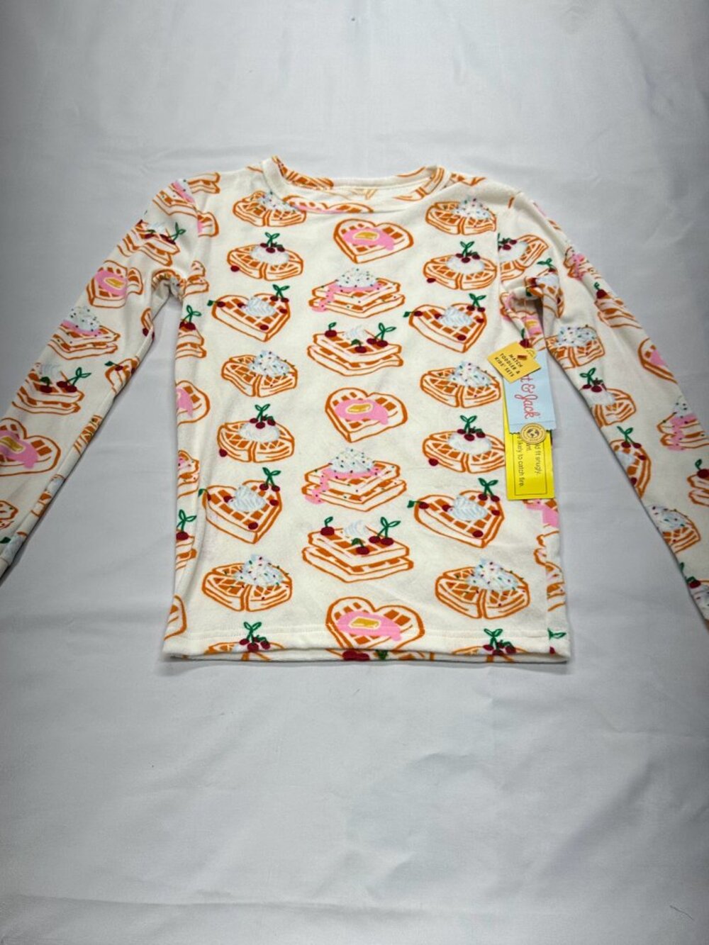 Girls Cat & Jack Waffle Print Long Sleeve Shirt – Cream
